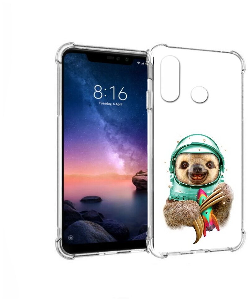 Чехол задняя-панель-накладка-бампер MyPads Ленивец астронавт для Xiaomi Redmi Note 6/Note 6 Pro противоударный