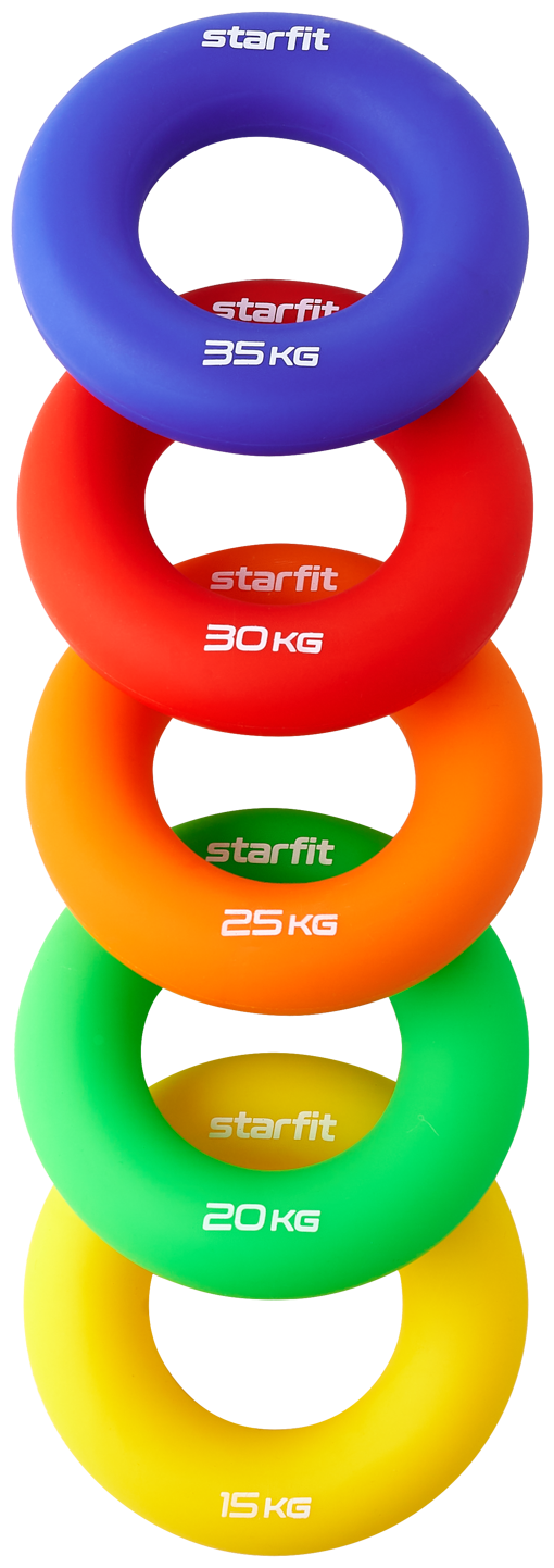 Эспандер кистевой STARFIT ES-404 кольцо, силикогель, d=8,8 см, 30 кг, красный