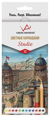 Карандаши цветные Vista-Artista "Studio", 12цв, картон, европодвес