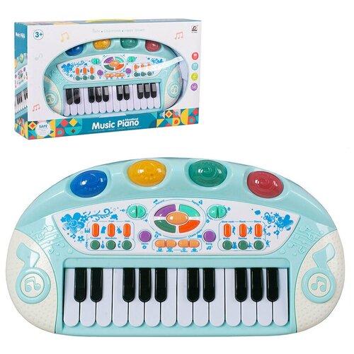Синтезатор детский MUSIC PIANO 42 см 24 клавиши на батарейках музыкальная развивающая игрушка со световыми и звуковыми эффектами CY-7063B TONGDE
