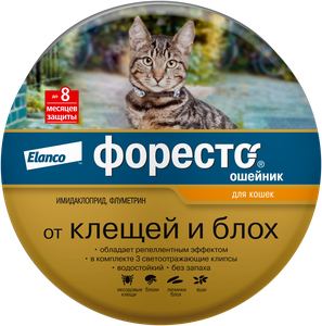 Фото Elanco ошейник от блох и клещей Форесто инсектоакарицидный для котят и кошек