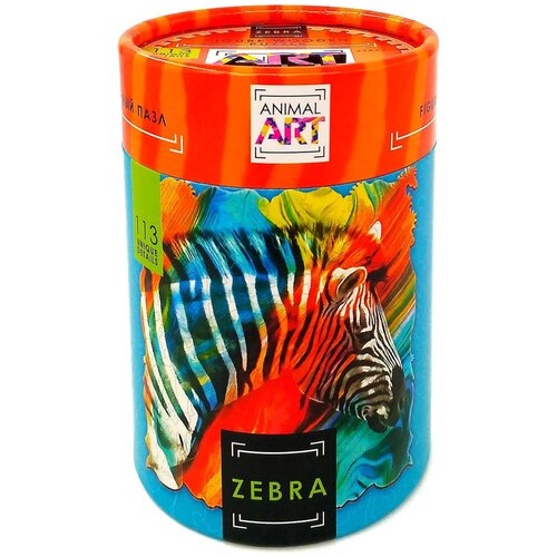 Пазл Нескучные игры Animal Art Зебра (8387), 113 дет., 23х23х0.5 см, разноцветный фигурный деревянный пазл нескучные игры animal art зебра 113 дет арт 8387