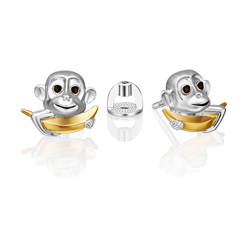 Серьги PLATINA из серебра 925 пробы с эмалью