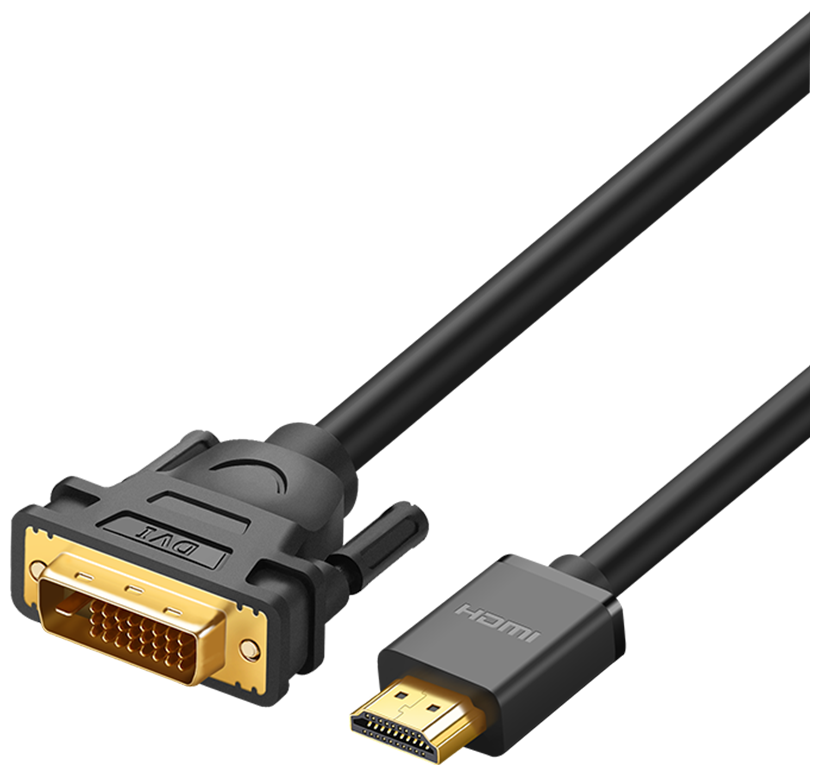 Кабель Ugreen HDMI - DVI-D (24+1), 30 AWG, OD 7.3 мм, 1080@60ц, 5 м (10137)