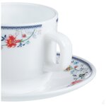 MILLIMI Виола Чайная пара (чашка 250мл, блюдце 15см) опаловое стекло, 21001 - изображение