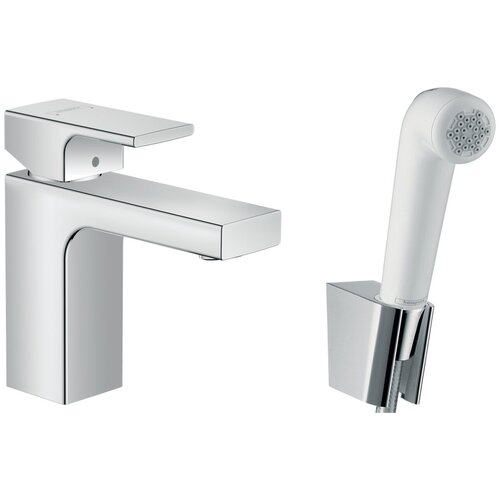 Смеситель для раковины Hansgrohe Vernis Shape с гигиеническим душем, хром (71216000) держатель для душа hansgrohe vernis shape хром