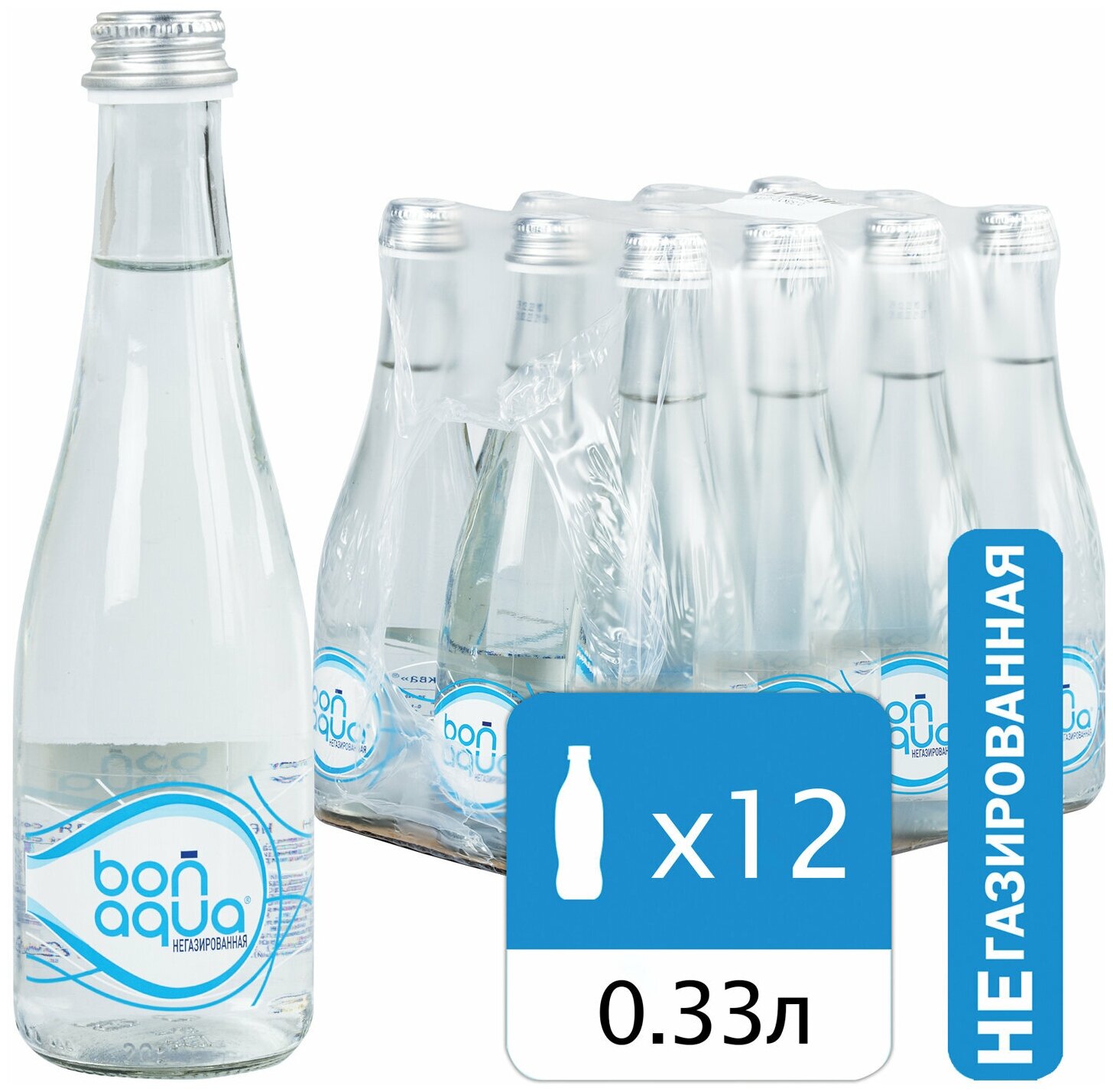 Вода питьевая Bona Aqua негаз. 0,33л стекло 12 шт/уп - фотография № 2