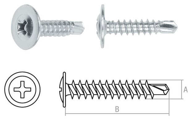 фото Саморез 4.2х32 мм с прессшайбой, цинк, со сверлом (25 шт в зип-локе) STARFIX (SMZ1-50358-25)