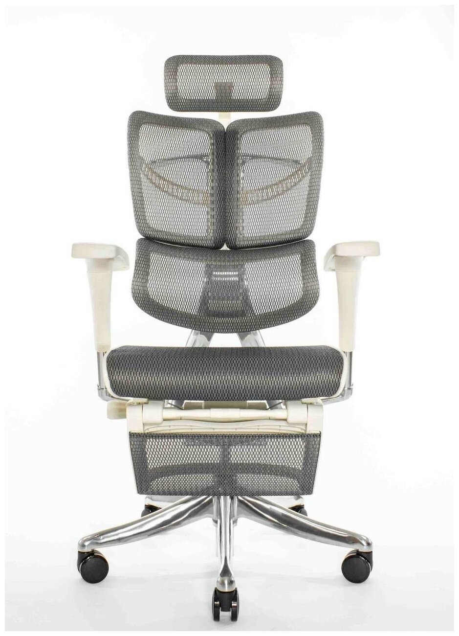 Кресло Expert Fly с выдвигаемой подножкой Металл Серый Серый - фотография № 4