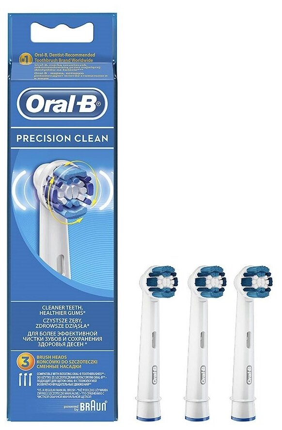 Набор насадок Oral-B Precision Clean CleanMaximiser для ирригатора и электрической щетки, белый, 4 шт.