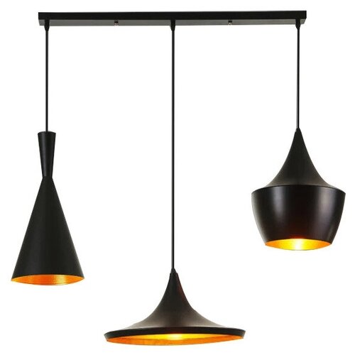 Светильник подвесной (потолочная люстра) Emilion Loft LN Foggy, E27, 60 Вт, кол-во ламп: 3 шт, цвет арматуры: черный, цвет плафона: черный, бронза