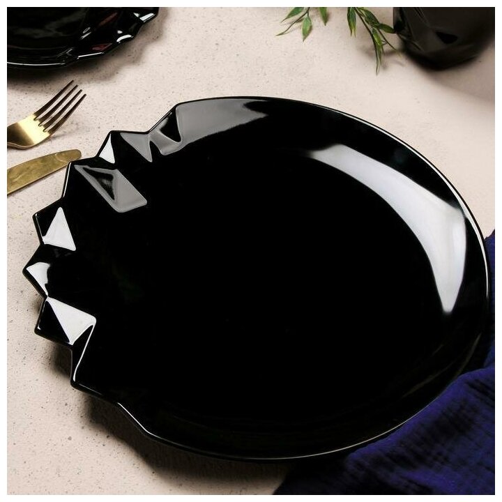Тарелка "Обсидиан", черная, 27 см