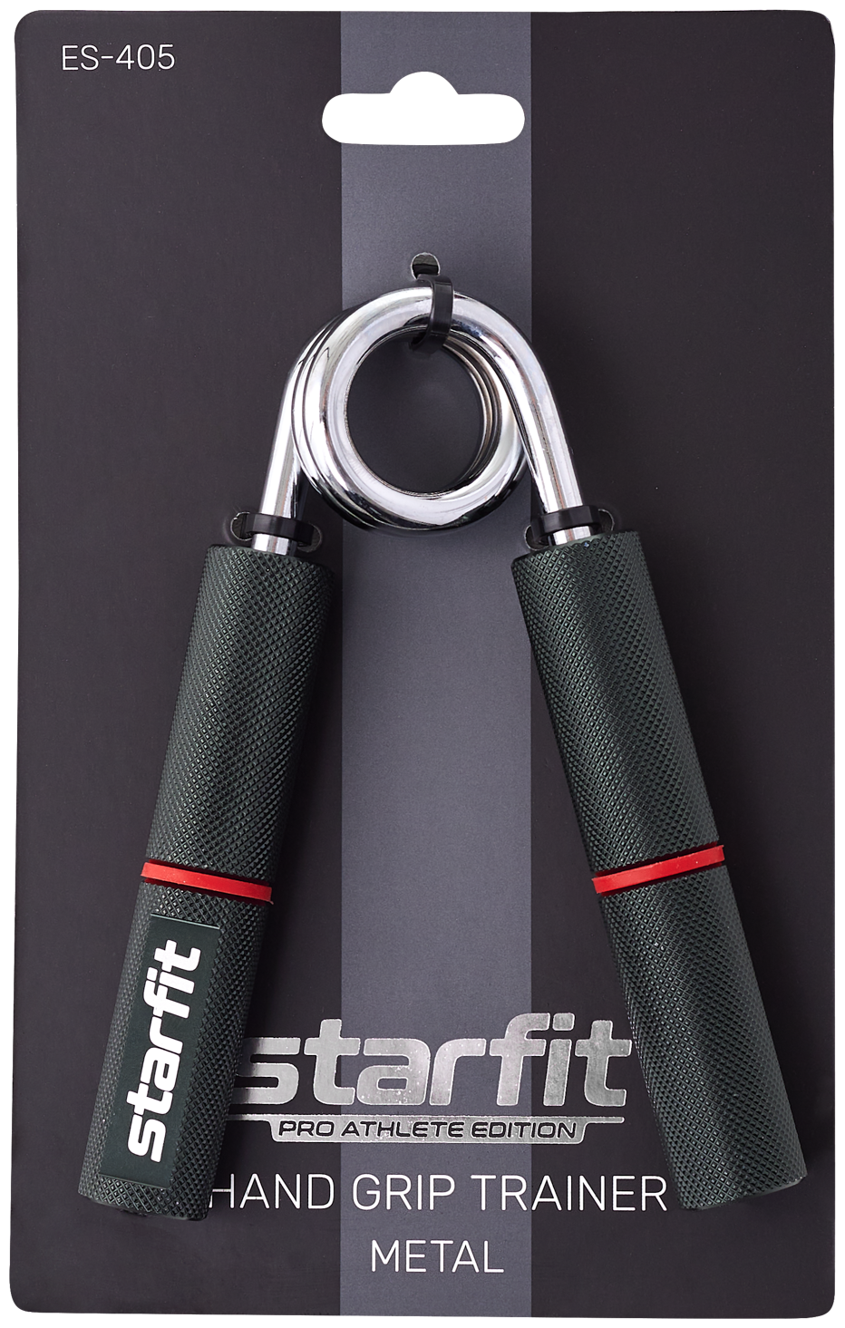 Эспандер кистевой STARFIT ES-405 пружинный, металлический, 55 кг, черный/красный