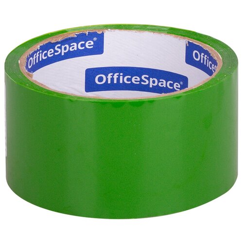 Клейкая лента упаковочная OfficeSpace, 48мм*40м, 45мкм, зеленая, ШК, 3 штуки
