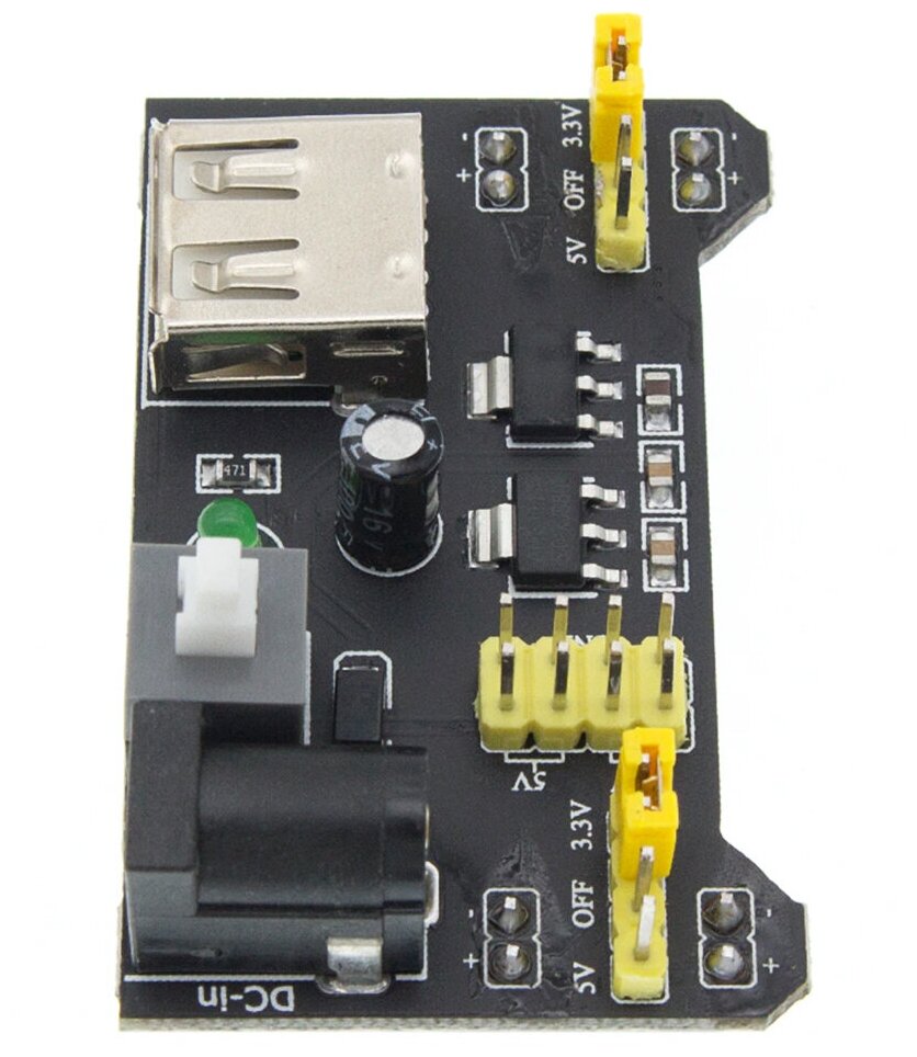 Модуль питания mb-102 для макетной платы 3,3В или 5В 700мА & & 2-х канальный источник питания Micro-USB и Mini-USB для breadboard DC 3,3V-5V