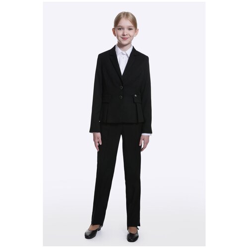 Школьный пиджак Шалуны, карманы, размер 40, 152, серый