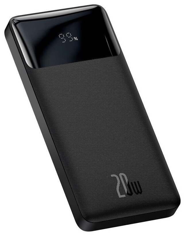 Внешний аккумулятор 10000мАч с быстрой зарядкой QC 3.0 + PD Baseus Bipow Digital Display 20W - Черный (PPDML-L01)