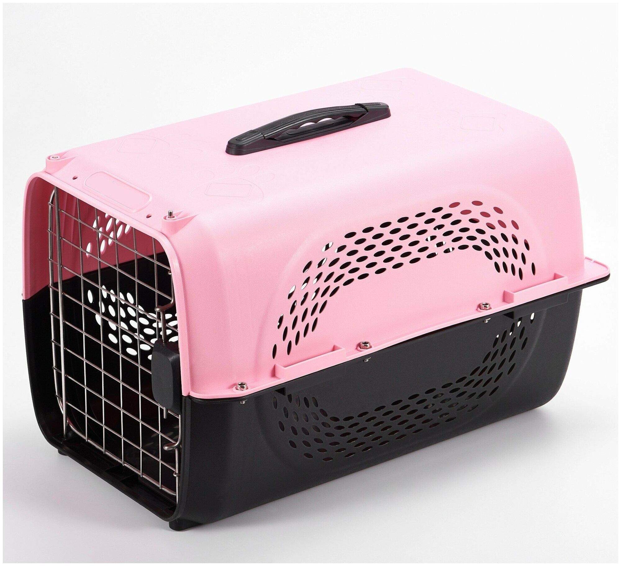 Переноска для домашних животных "Чистый котик" 48,5х32х30 см, розовый