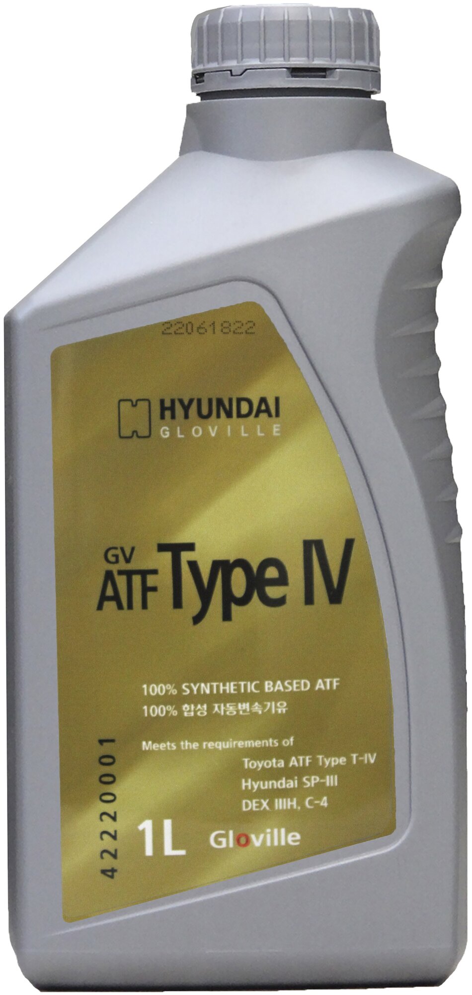 Трансмиссионная Жидкость Gv Atf Type-Iv 1л. HYUNDAI Gloville арт. 42220001