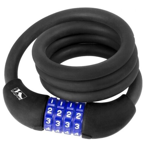 фото M-wave замок 5-231060 вело кодовый (4 разряда) 12х1000мм автом. силиконовый черный