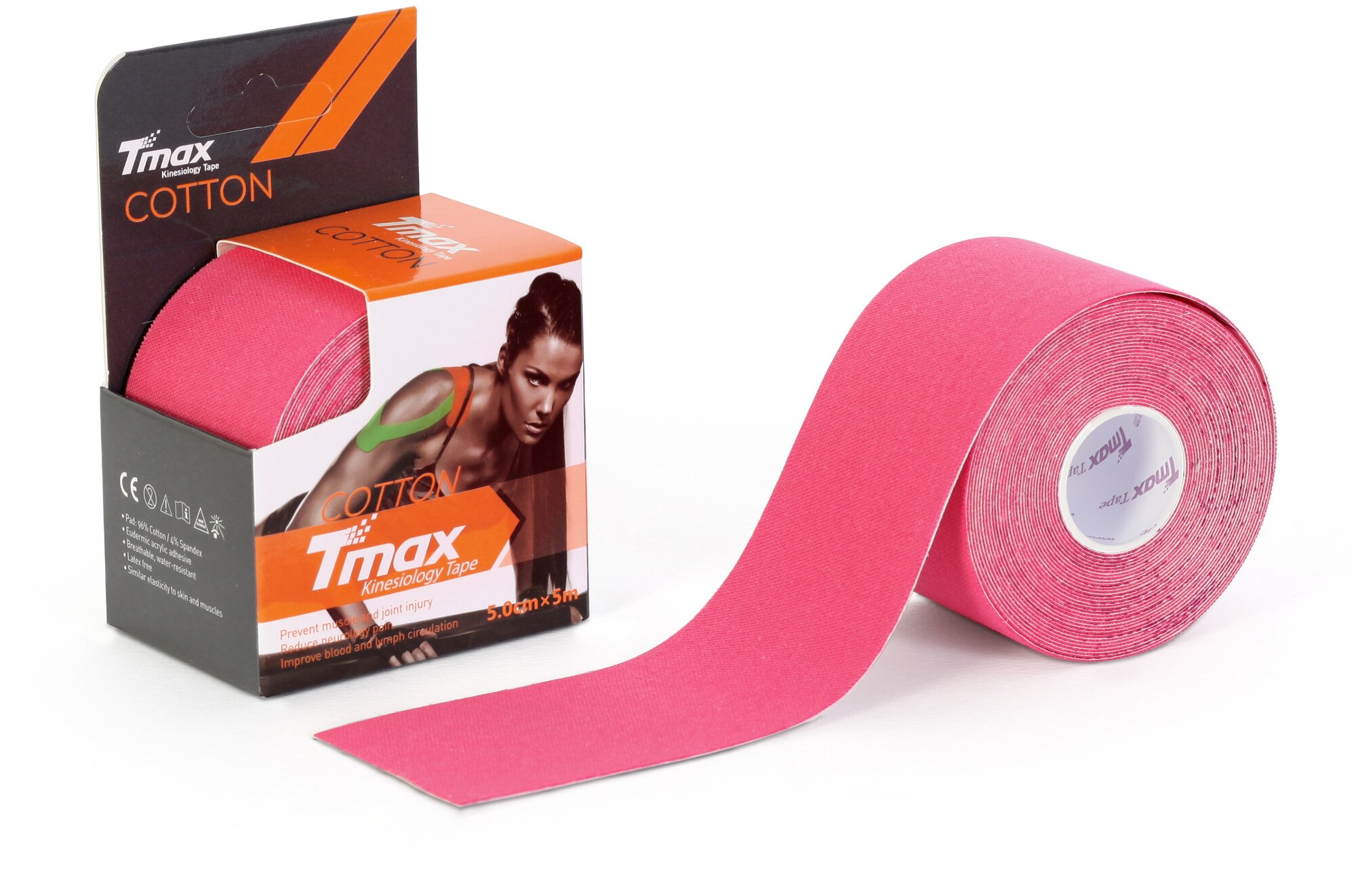 Кинезио тейп хлопок Tmax Extra Sticky 5см х 5м