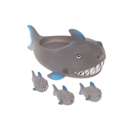 Набор для ванной Yako Акулы (M7339-6), серый, 4 шт. набор игрушек для купания акулы 4 шт сетка