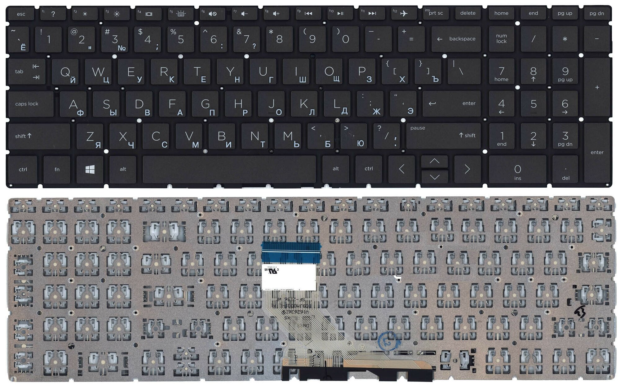Клавиатура keyboard для ноутбука HP 15-dw 15-dw0000 15-dw0030nr 15-dw0034wm HP Pavilion Gaming 15-CX0020NR черная с подсветкой 1376₽