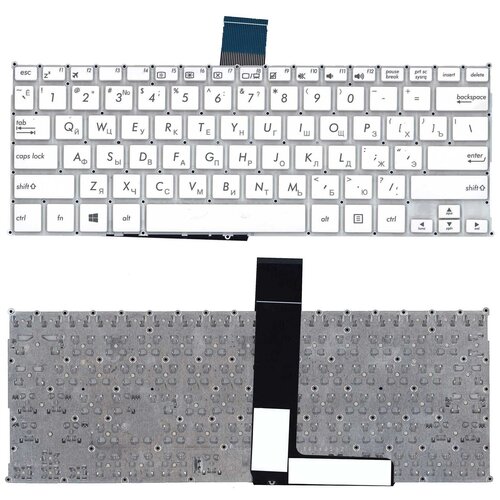 Клавиатура keyboard AEEX8E0110 для ноутбука Asus F200CA F200LA F200MA X200CA X200LA X200MA белая без рамки плоский Enter 787₽