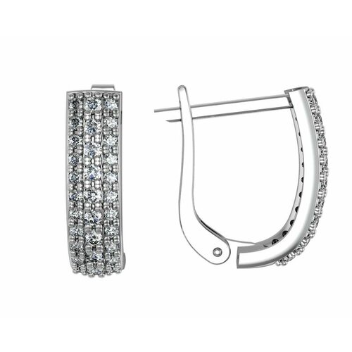 Серьги Яхонт 196583, серебро, 925 проба, фианит