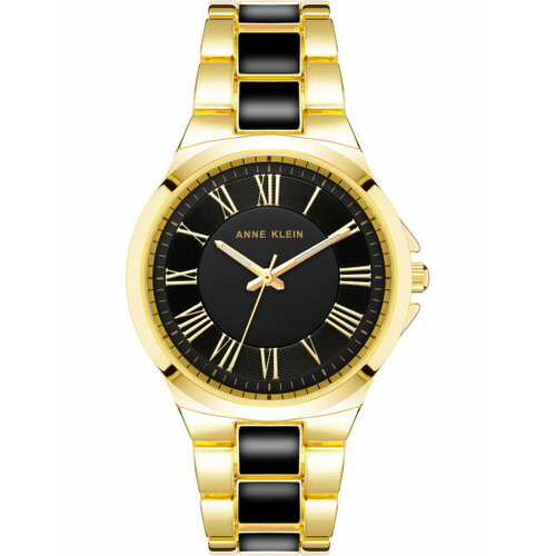 Наручные часы ANNE KLEIN Metals 3922BKGB, черный, золотой наручные часы anne klein crystal metals золотой черный