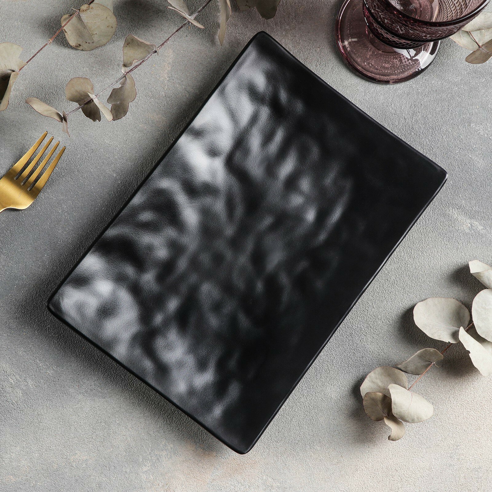 фото Блюдо «Чёрный Восток», 25×17,2×2,6 см, цвет чёрный