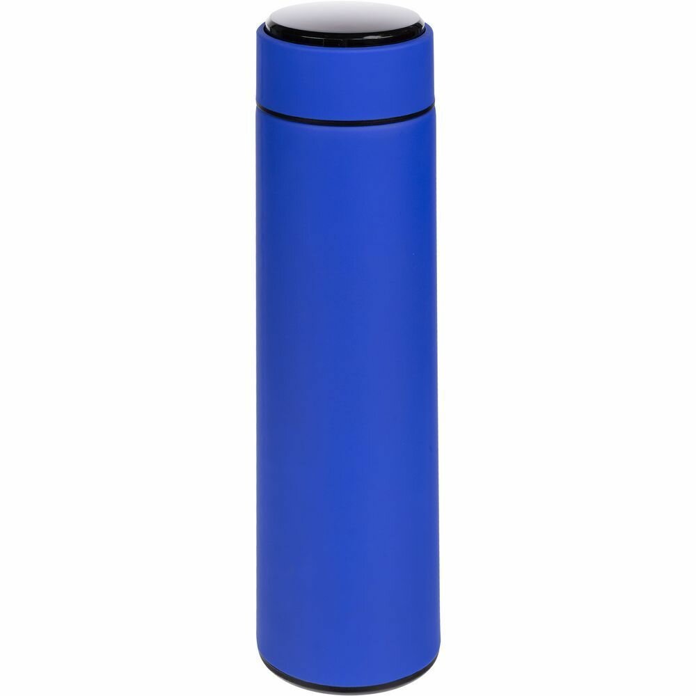 Смарт-бутылка термос с заменяемой батарейкой Long Therm Soft Touch, синяя