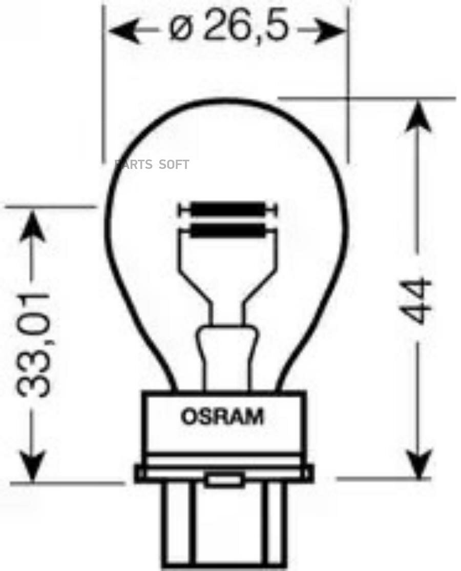 OSRAM Лампа PY27/7W 12V 27/7WW ORIGINAL LINE W2.5X16Q 1 шт.