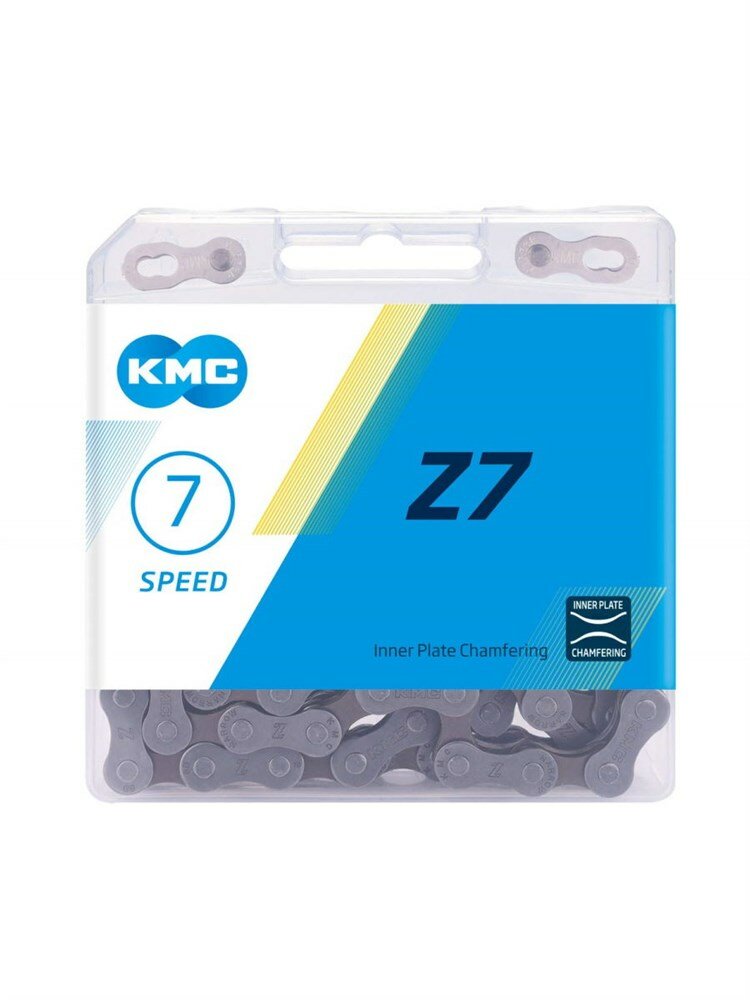 Цепь велосипедная KMC Z7 Grey/Brown 6/7 (18/21) скоростей 114 звеньев 1/2"x3/32" 73 мм серо-коричневая