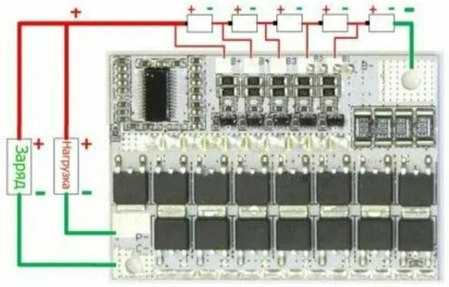 Схема подключения аккумуляторов к плате 5s