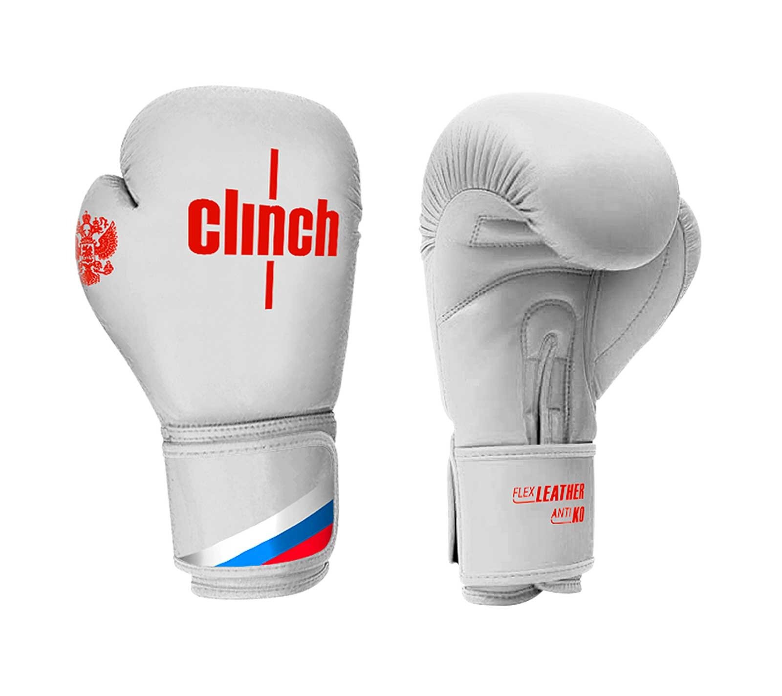 C111 Перчатки боксерские Clinch Olimp бело-красные - Clinch - Белый - 12 oz