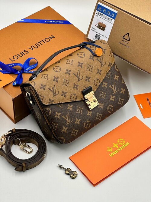 Сумка Louis Vuitton SP7154, фактура зернистая, матовая, коричневый/светло-коричневый