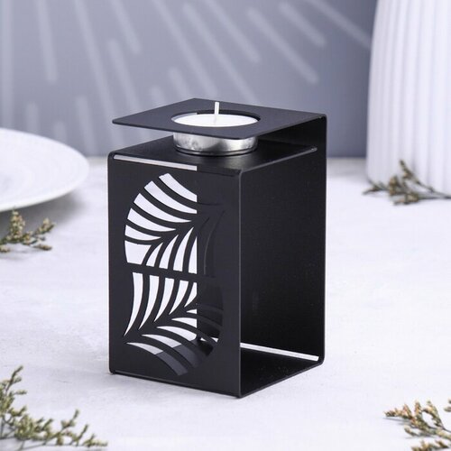 SUI Подсвечник большой Пальмовый лист 7х7х115 см чёрный 936₽