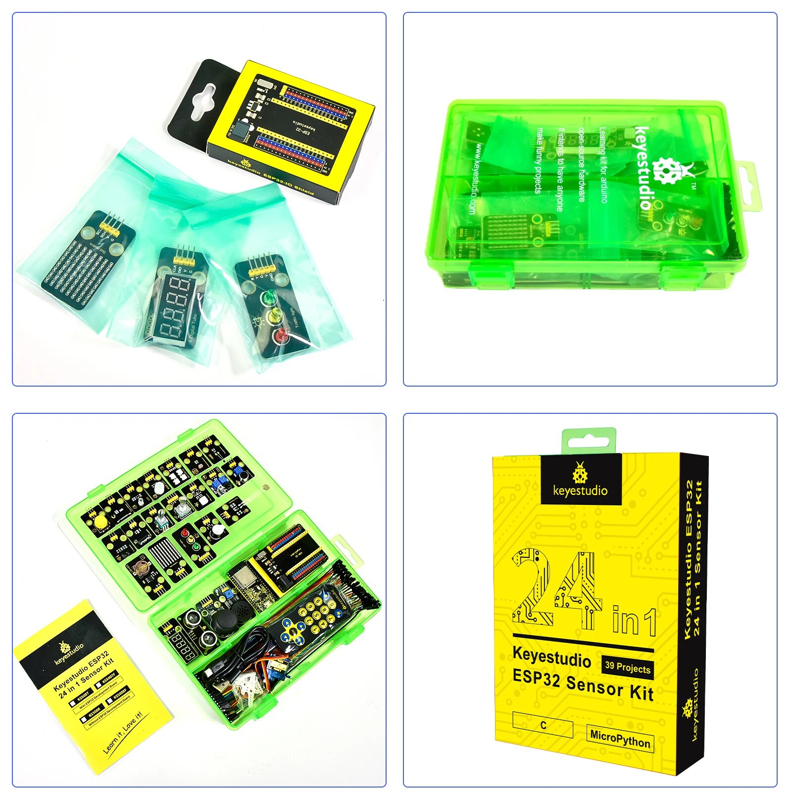 Комплект датчиков Keyestudio ESP32 24 в 1, With ESP32 Board — фото 1
