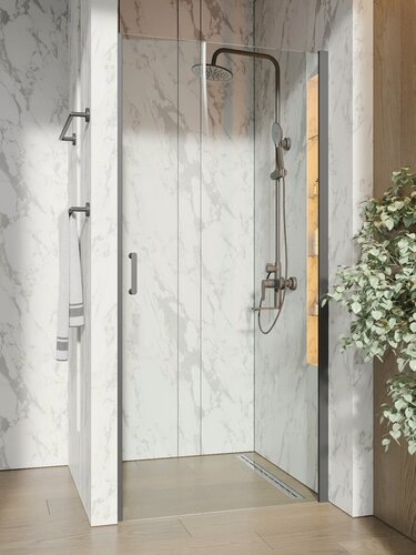 Изображение товара Душевая дверь распашная универсальная 90х190 см Orange E05-090TB профиль черный