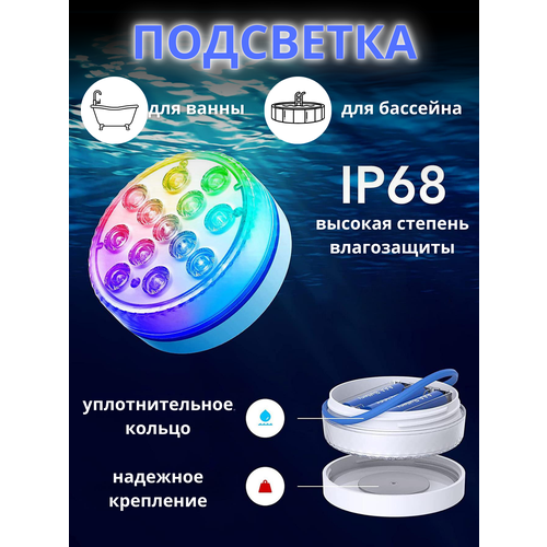 Светильник светодиодный водонепроницаемый для бассейна RGB