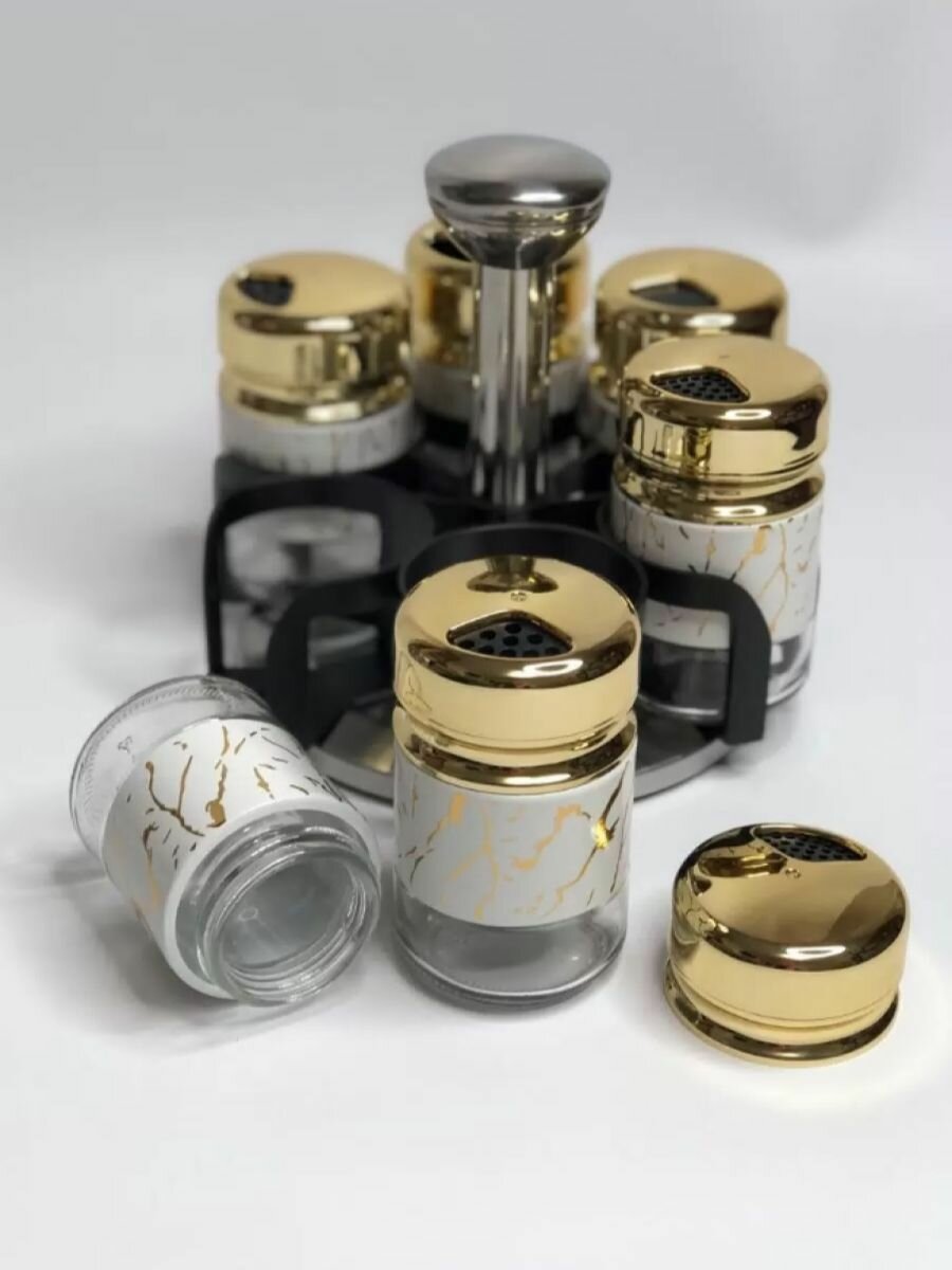 Набор для специй и приправ на вращающейся подставке 6в1 — фото 1