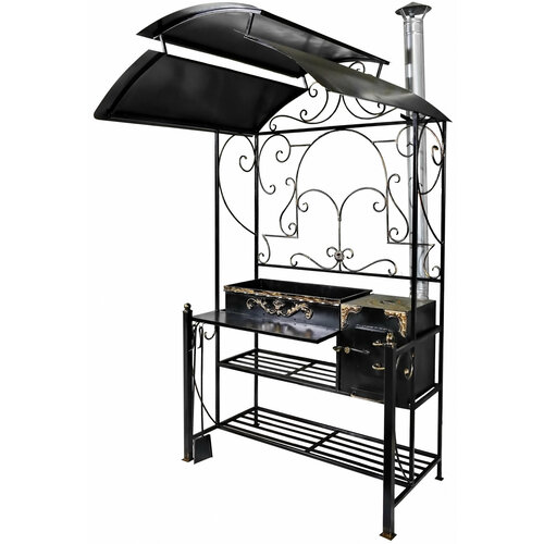 Кованый мангал Новый Монарх Плюс с печью и дымоходом 36000₽