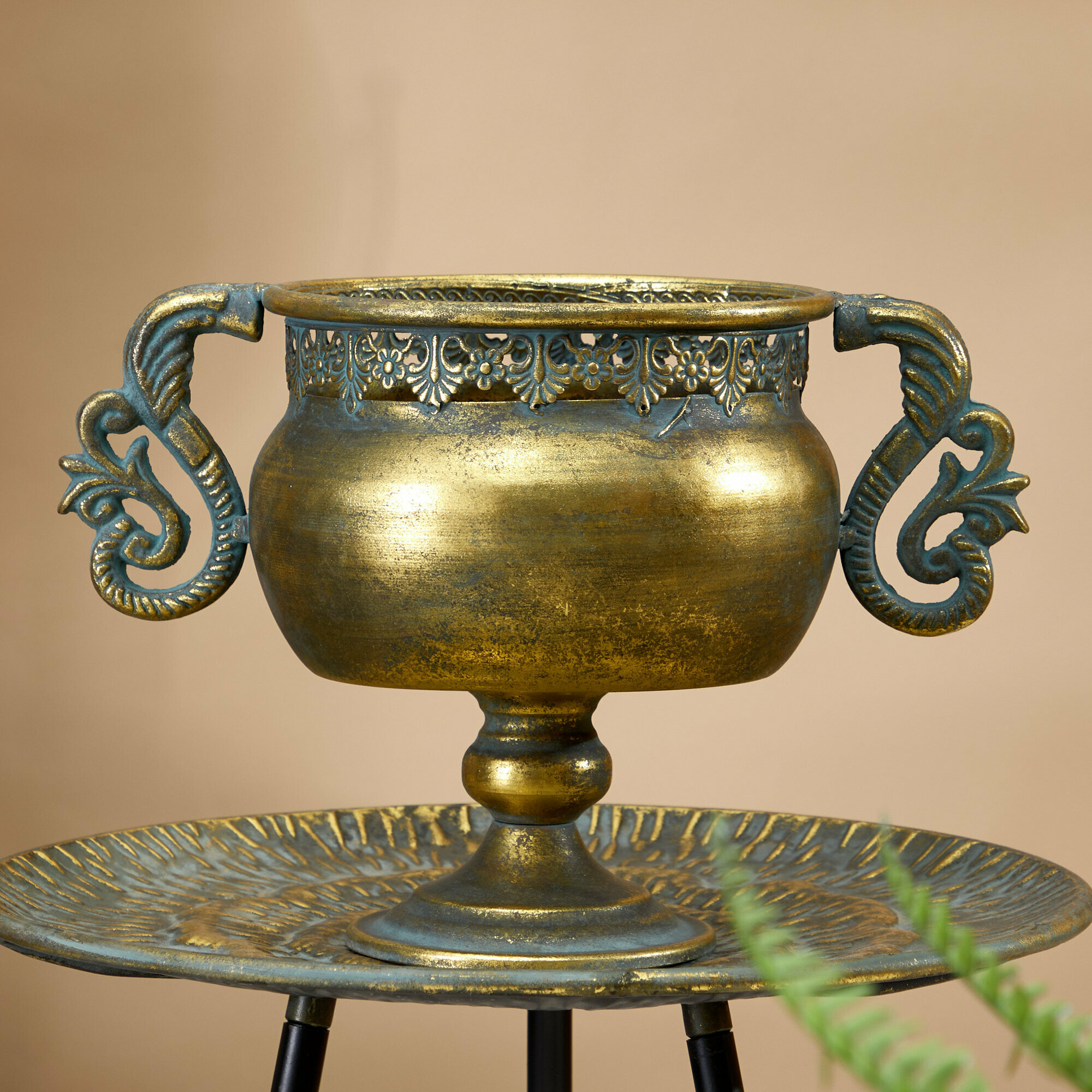 57-052 Ваза металлическая Эфиопия 33x21x24см, Железо, Glasar