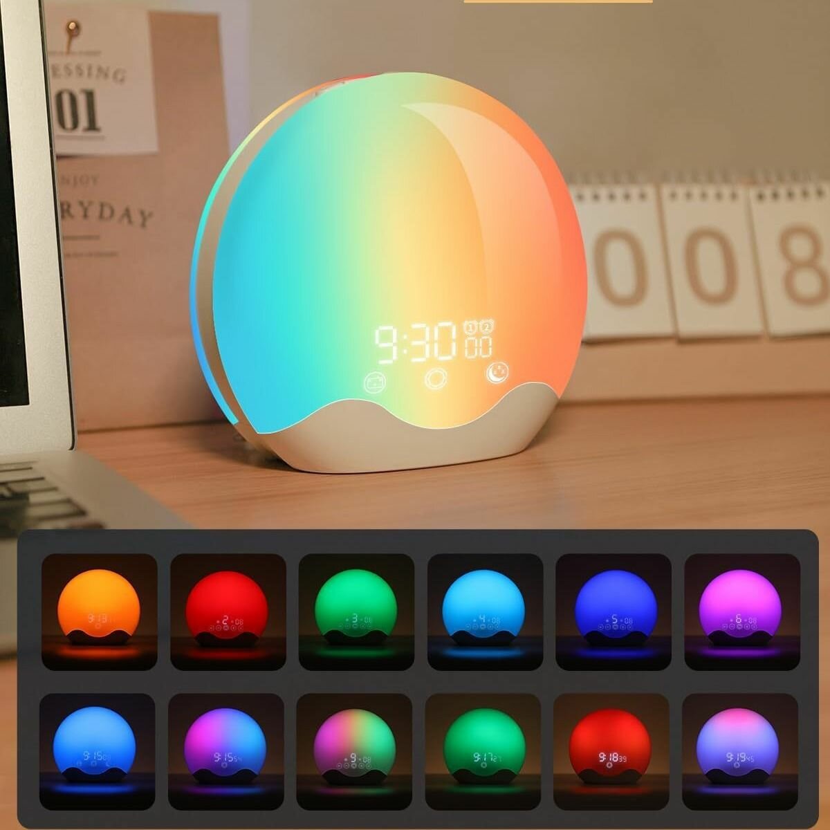 Ночник-колонка, RGB, с беспроводной зарядкой, настольный, 15Вт — фото 1