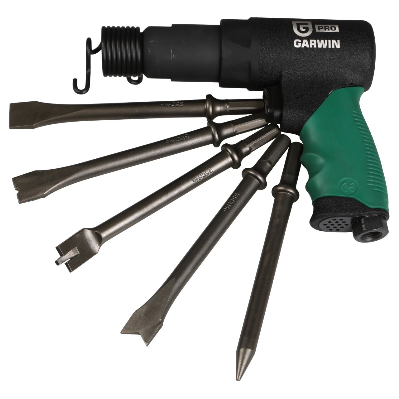 GARWIN PRO 804025-67-3500 Молоток пневматический с 5-ю зубилами 190 мм Энерг. уд. 65 Дж HEX (H10)