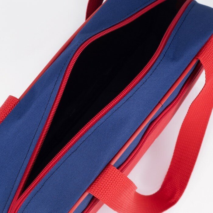 Сумка для обуви на молнии, наружный карман, цвет синий/красный - фотография № 5
