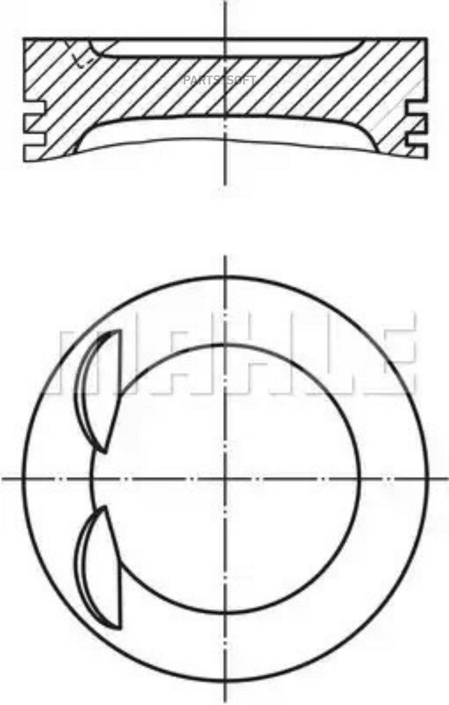 MAHLE 028 PI 00119 000 Поршень VAG 2.0TSI (палец 21 мм) 82.5 мм