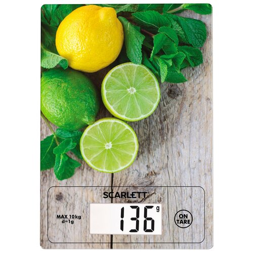 Весы кухонные SCARLETT SC-KS57P21, рисунок/лимон/зелень