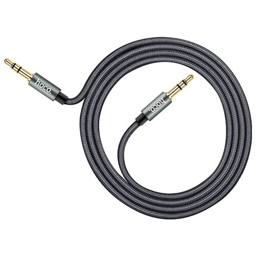 Кабель Aux HOCO UPA03 1м плетеный серый кабель aux hoco upa03 stereo audio 3 5 мм серый